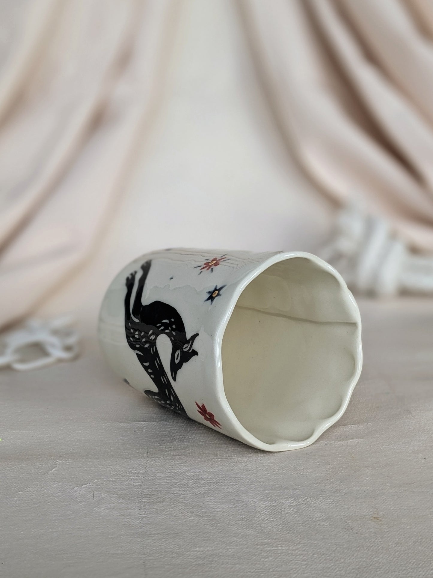 Large glass +greyhound motif+