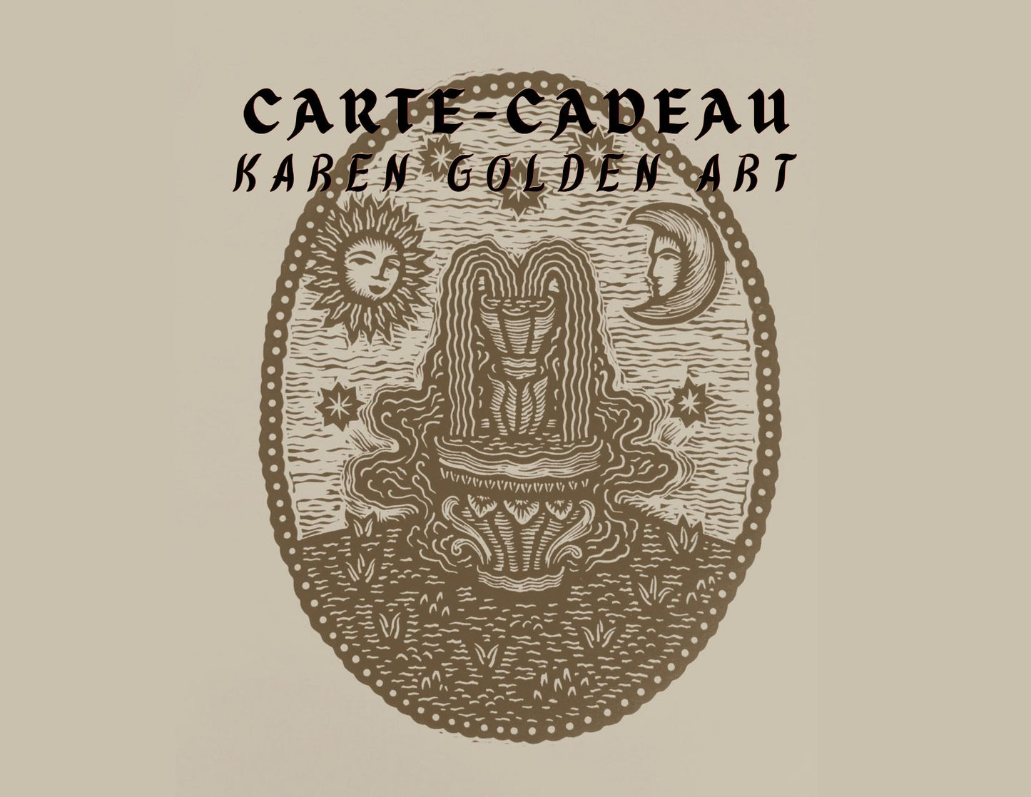 Carte-cadeau + Karen Golden art +