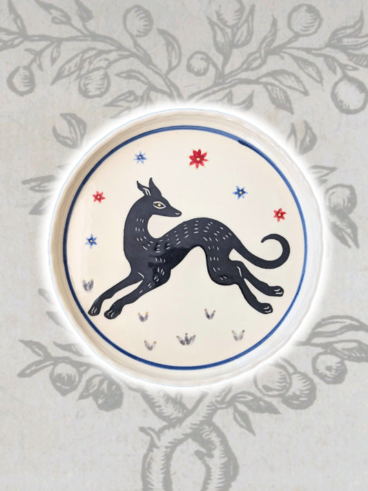 Petite assiette +lévrier+