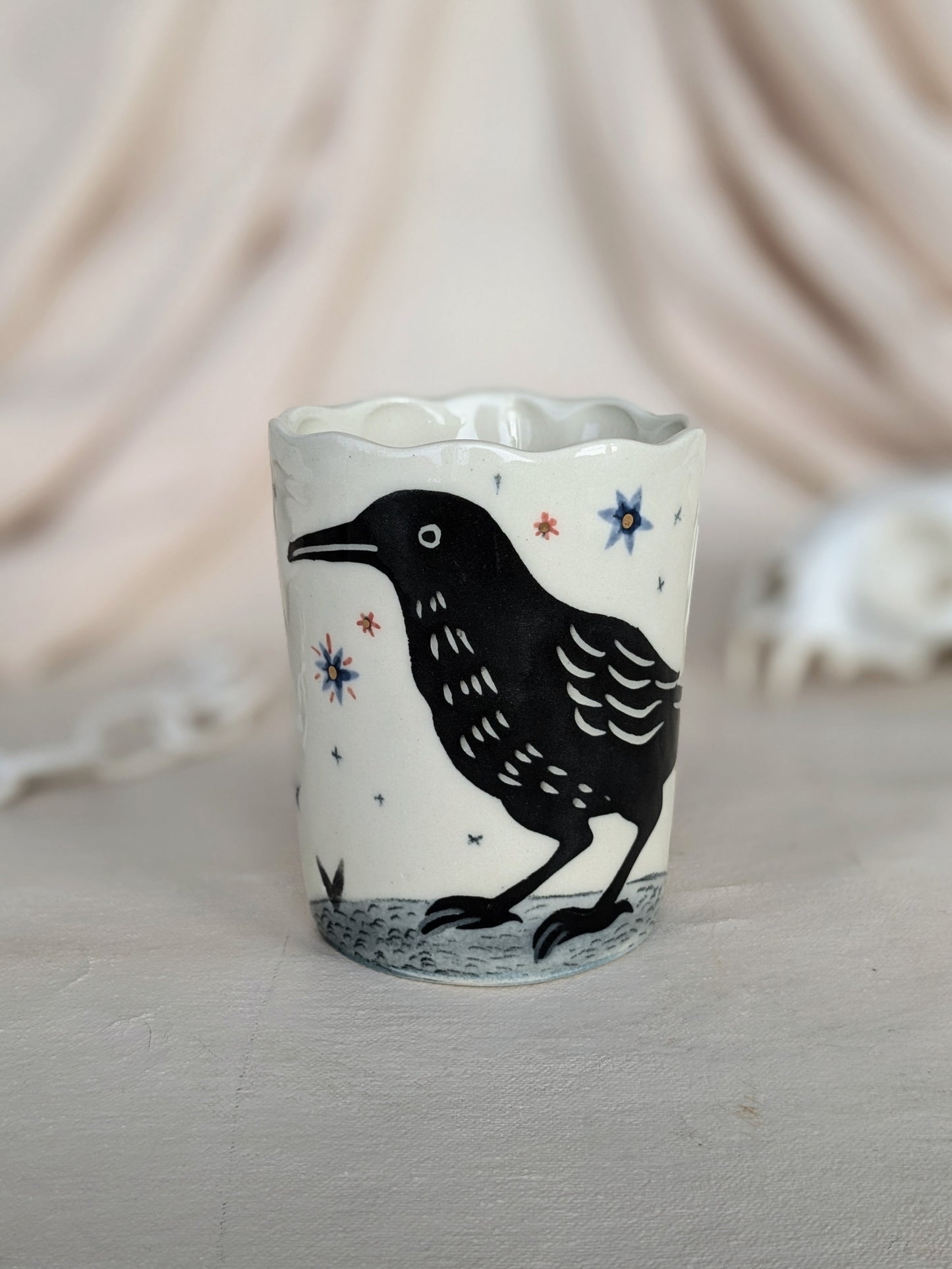 Large glass +crow+