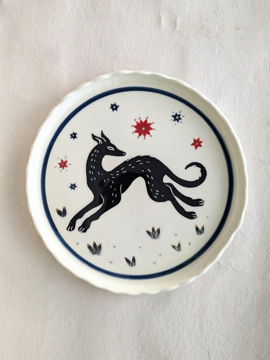 Grande assiette +lévrier+